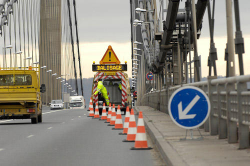 Pont De Tancarville Balisage De La Chaussée