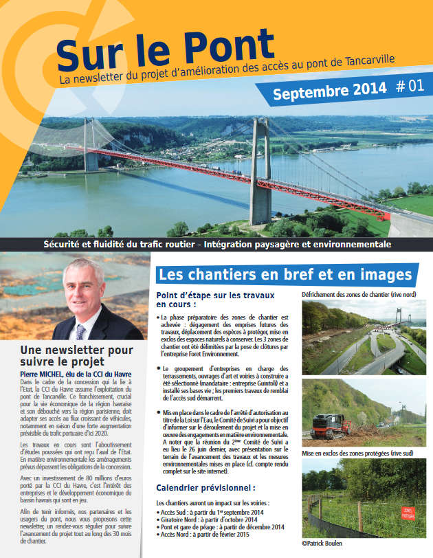 Amélioration Des Accès Pont De Tancarville Newsletter Septembre 2014