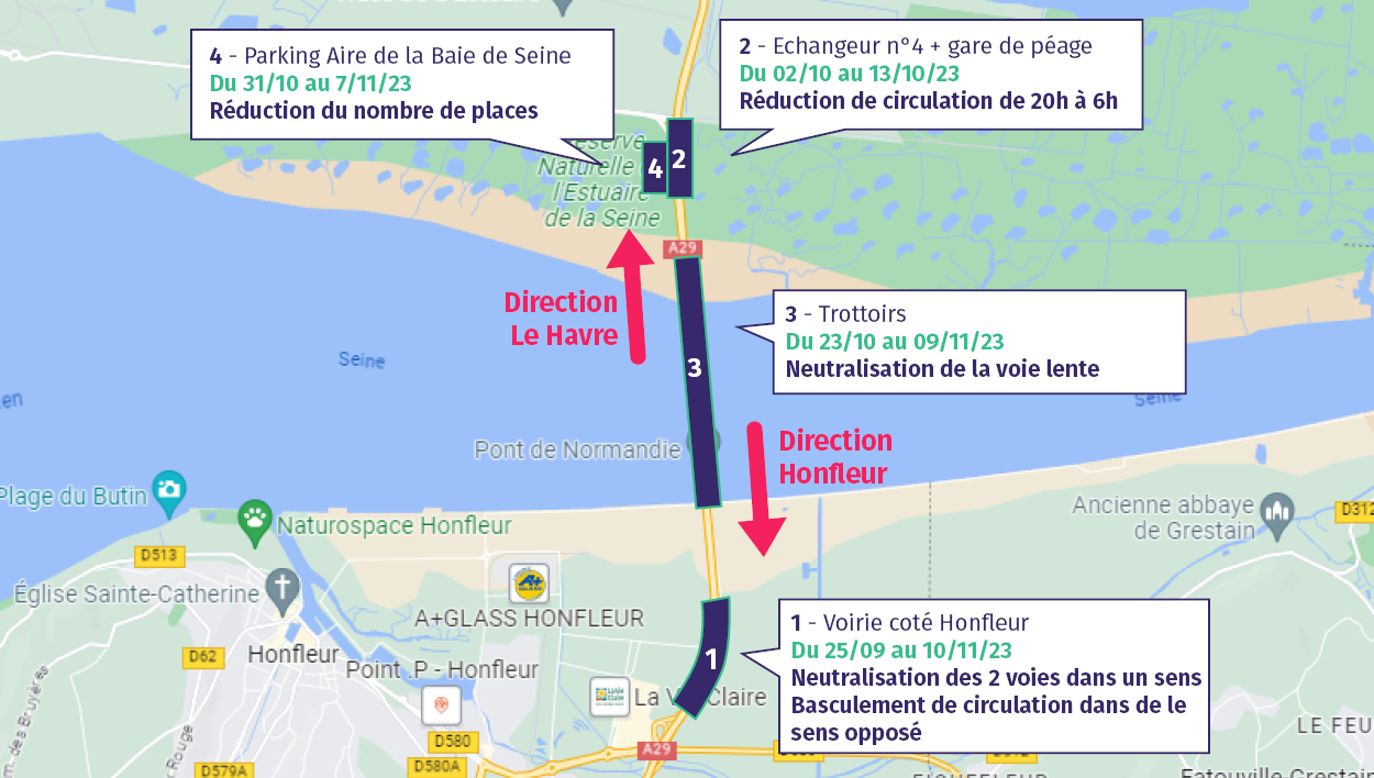 Pont de Normandie – Travaux de voirie - Ponts de Normandie Tancarville